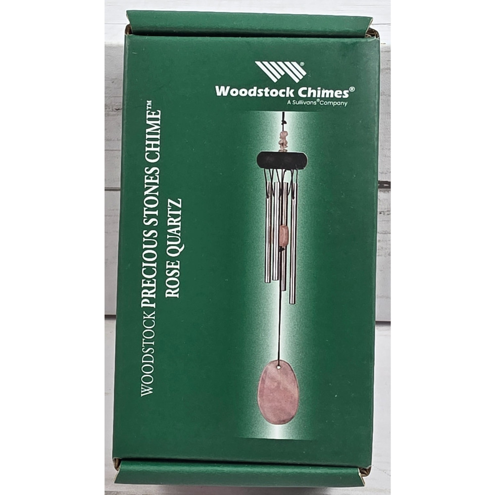 Woodstock Precious Stones 11" Chime, Rose Quartz the Heart Stone, New in Box
